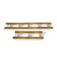 Hanging Wooden Racks Featuring Hooks for Organization and Compact Space Utilization photo