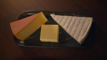 An Assorted Cheese Selection beautifully arranged on an Elegant Plate for all to enjoy video