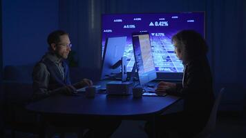 Professionals Collaborating Effectively in a Dynamic HighTech Work Environment or Setting video