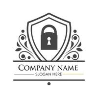 lock and key logo design template, vector