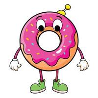 a cartoon donut character with white background vector
