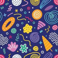 seamless pattern colorful shapes and shapes, vector