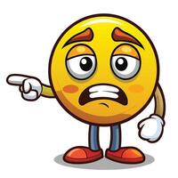 emoticon funny character pointing at something vector