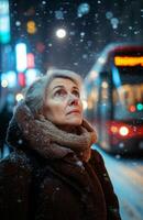 A woman in a coat photo