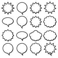 a set of speech bubbles with different shapes funny character vector