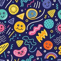 seamless pattern with colorful retro style retro retro style illustration vector