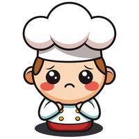 a cartoon chef with a sad expression vector