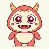 a cartoon character with horns and a big smile vector