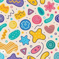 seamless pattern with colorful shapes shapes, vector