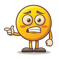 emoticon character with angry face and pointing finger vector