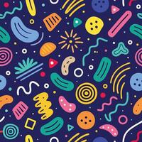 seamless pattern with colorful retro, vector