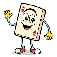 a cartoon playing card character waving and smiling funny character vector