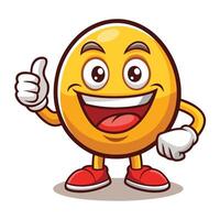 emoticon character with thumbs up and smiling, vector
