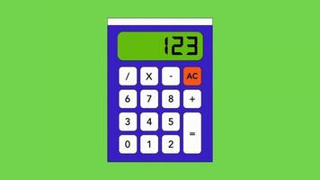 Animate calculator with stylish look isolated on green screen background video