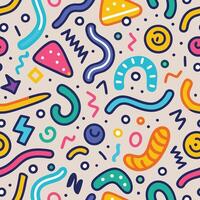 seamless pattern beautiful background with colorful shapes and lines, vector