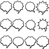 speech bubbles set of different shapes and beautiful background vector