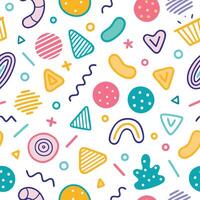 pattern with colorful shapes and lines, vector