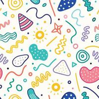 seamless pattern with colorful beautiful background shapes and lines, vector