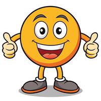 emoticon character showing thumbs up and white background vector