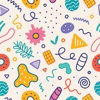seamless pattern shapes white background vector