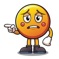 emoticon pointing at something white background vector