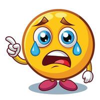emoticon crying cartoon character with sad face and sad expression illustration vector