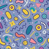 a colorful pattern with various shapes and symbols, vector