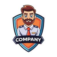 a cartoon character with a beard and mustache vector