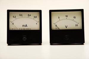 A means of measuring electric current and voltage. photo