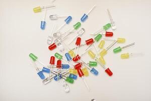 A set of multi-colored LEDs. A set of diodes. photo