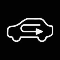 Recirculate air in the car, simple sign of car dashboard light vector