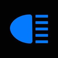 hight beam light is on , simple sign of car dashboard light vector