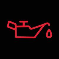 Engine Oil level is Low, simple sign of car dashboard light vector
