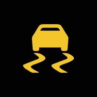 Traction control stability system off, simple sign of car dashboard light vector