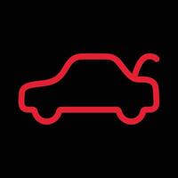 Car boot is open, simple sign of car dashboard light vector