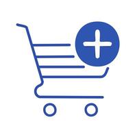 Shopping cart with plus sign thin line icon. Add to cart, add to shopping cart. vector