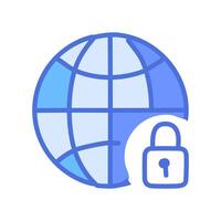 Internet security icon. Flat design style vector