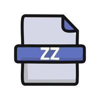 ZZ file format icon. Flat color design. illustration. vector