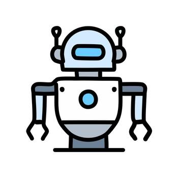 Robot , Robotics related filled design editable outline icon. vector