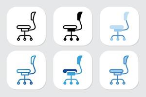 chair icons with various design styles vector