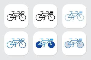 bicycle icons with various design styles vector