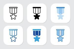 first place star badge icons with various design style vector