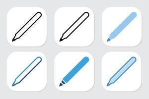 marker icons with various design styles vector