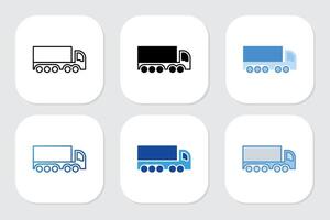 Truck icons with various design style vector