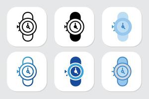 watch icons with various design styles vector