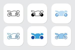 Motorcycle icons with various design styles vector