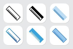ruler icons with various design styles vector
