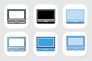 laptop icons with various design styles vector