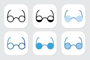glasses icons with various design styles vector