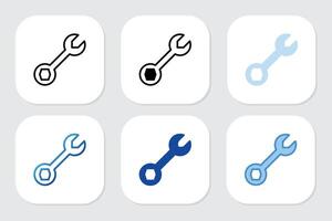 wrenchs icons with various design styles vector